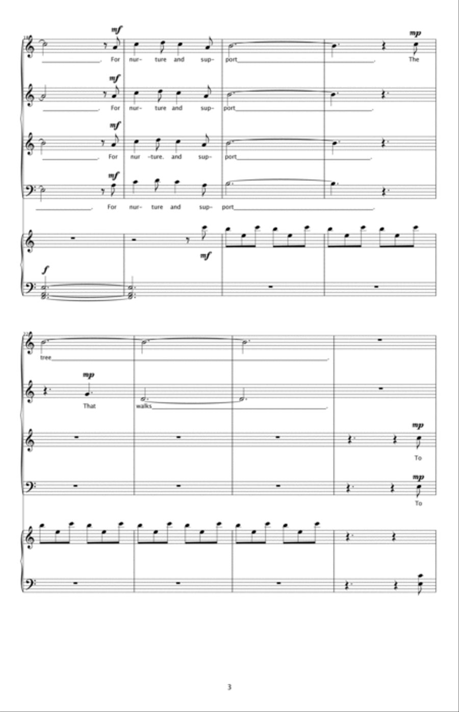 THE TREE THAT WALKS: ROOT LESSONS (THE BANYAN TREE) 4-Part scores gallery preview page 3