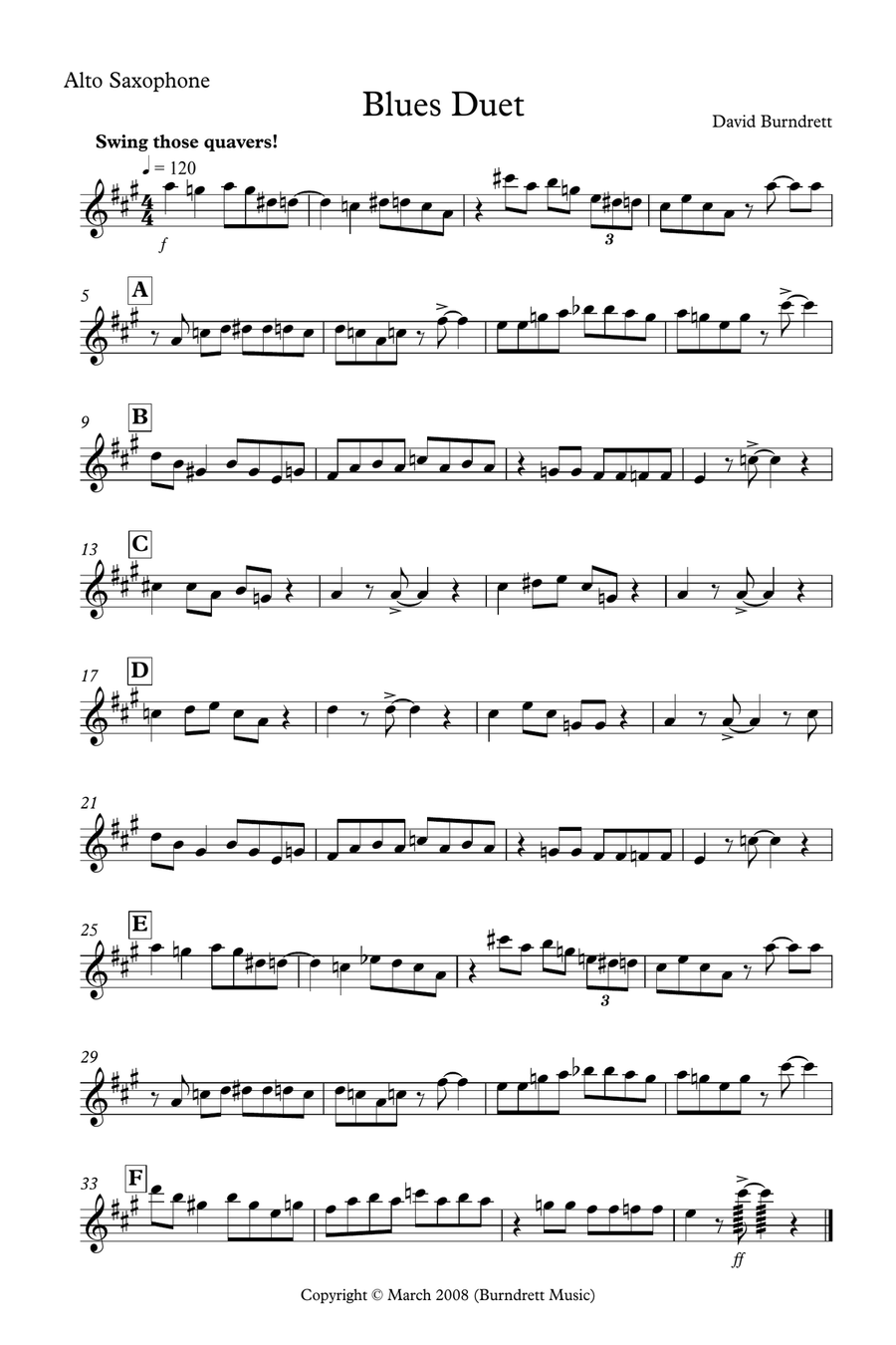 Blues Duet for Alto Saxophone and Tuba Duet Alto Saxophone scores gallery preview page 3