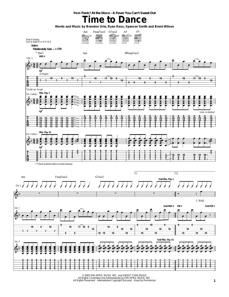 Time To Dance Acoustic Guitar scores gallery preview page 1