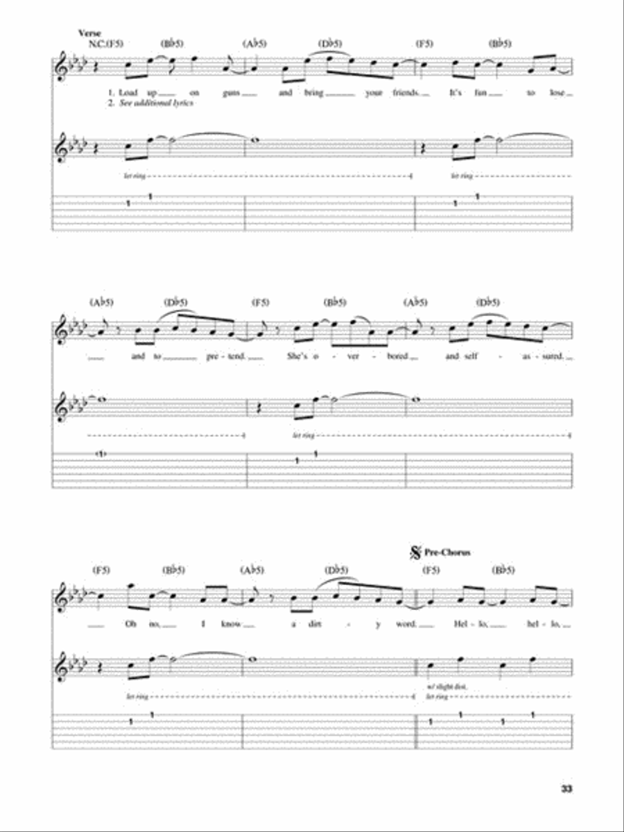 Nirvana Nirvana Guitar Tablature scores gallery preview page 8