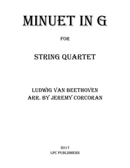 Minuet in G for String Quartet image number null