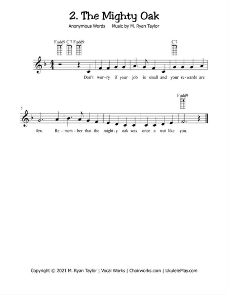 Uke & Me: Kid Vol. 1: Learn 23 Chords, two at a time with 21 Fun New Songs Unison Choir scores gallery preview page 5
