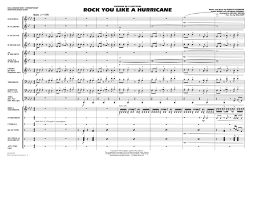 Rock You Like a Hurricane - Conductor Score (Full Score) Marching Band scores gallery preview page 2