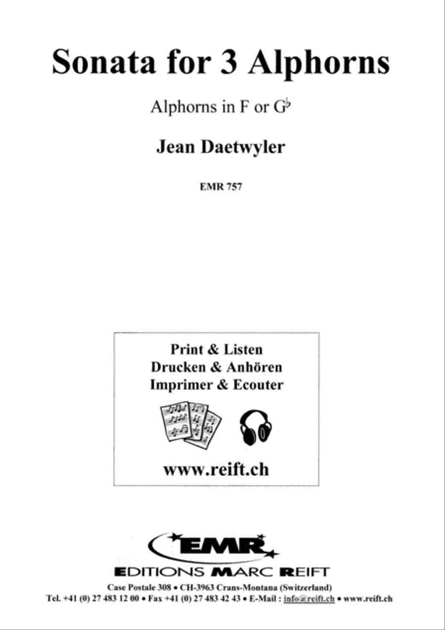 Sonata for 3 Alphorns Sonata for 3 Alphorns Alphorn scores gallery preview page 2