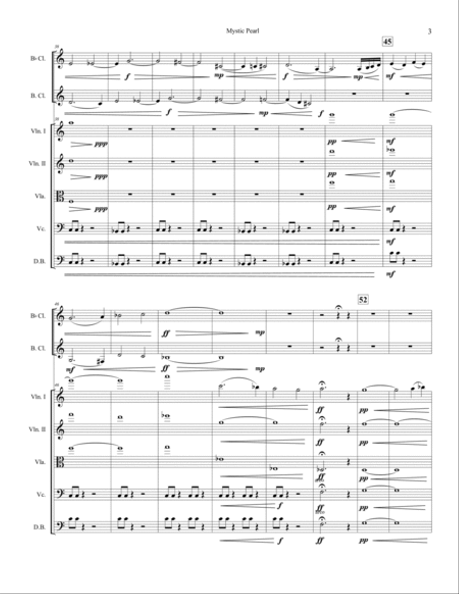 Mystic Pearl (arr. for Clarinet/Bass Clarinet Woodwind Duet scores gallery preview page 5