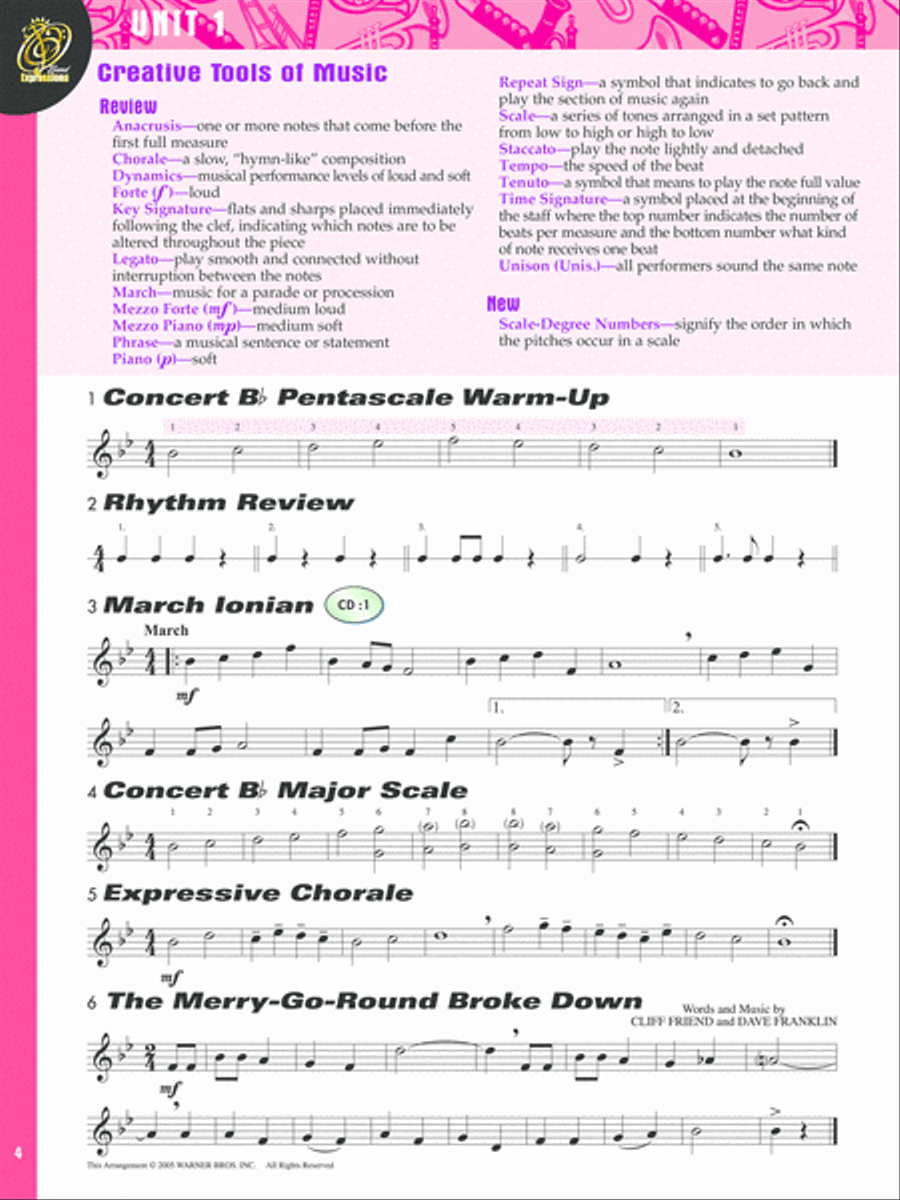 Band Expressions, Book Two Student Edition Concert Band Methods scores gallery preview page 2