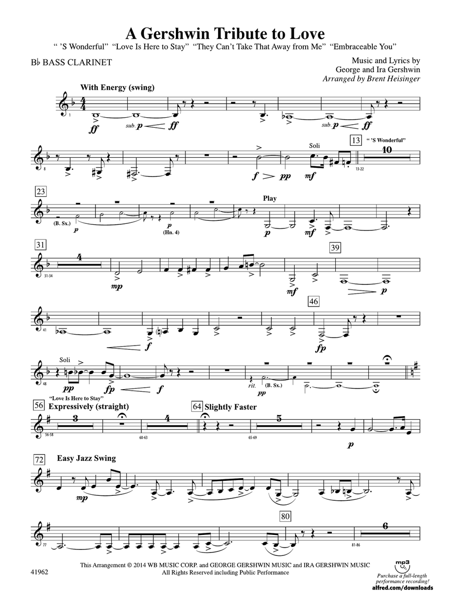 A Gershwin Tribute to Love: B-flat Bass Clarinet