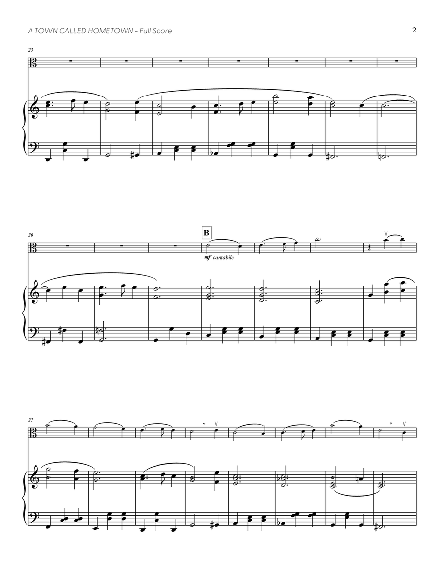 A Town Called Hometown (from DELTARUNE) (for Solo Viola with Piano Accompaniment) Piano Accompaniment scores gallery preview page 3