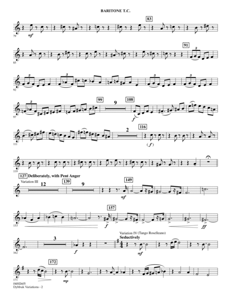 Dybbuk Variations - Baritone T.C.