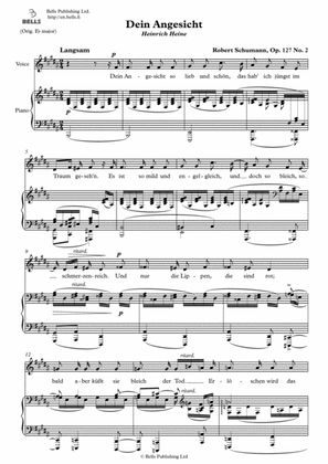 Dein Angesicht, Op. 127 No. 2 (B Major)