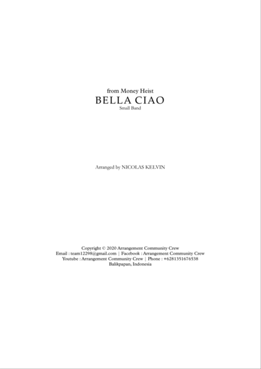 Bella Ciao A Cappella Choir scores gallery preview page 1