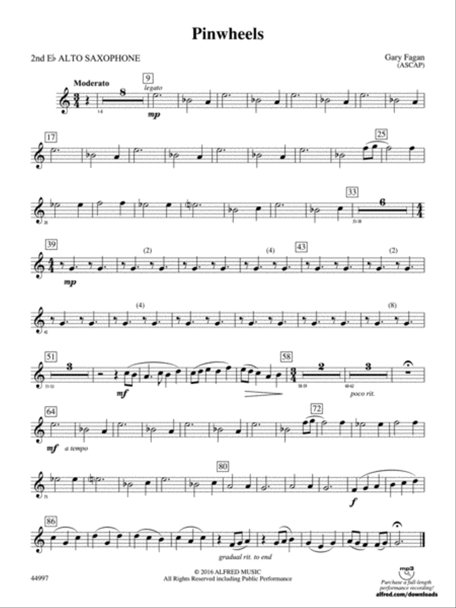 Pinwheels: 2nd E-flat Alto Saxophone Concert Band scores gallery preview page 1