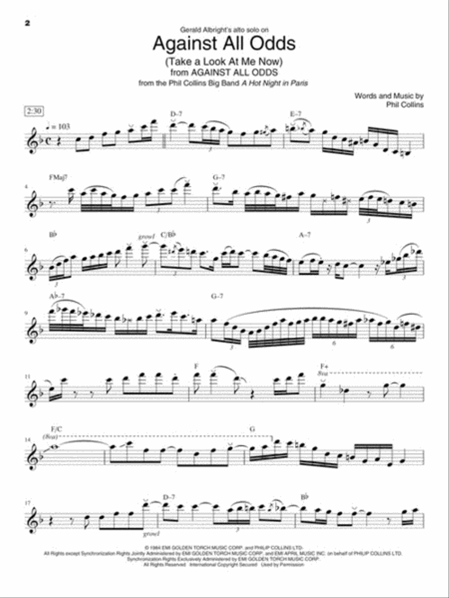 Famous Saxophone Solos Saxophone Solo scores gallery preview page 4