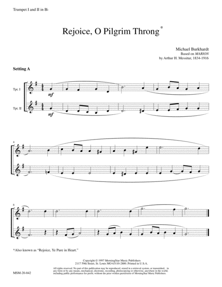 Rejoice, O Pilgrim Throng! (Marion) (Downloadable) image number null