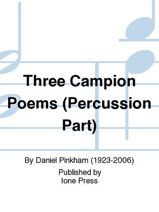 Book cover for Three Campion Poems (Percussion Part)