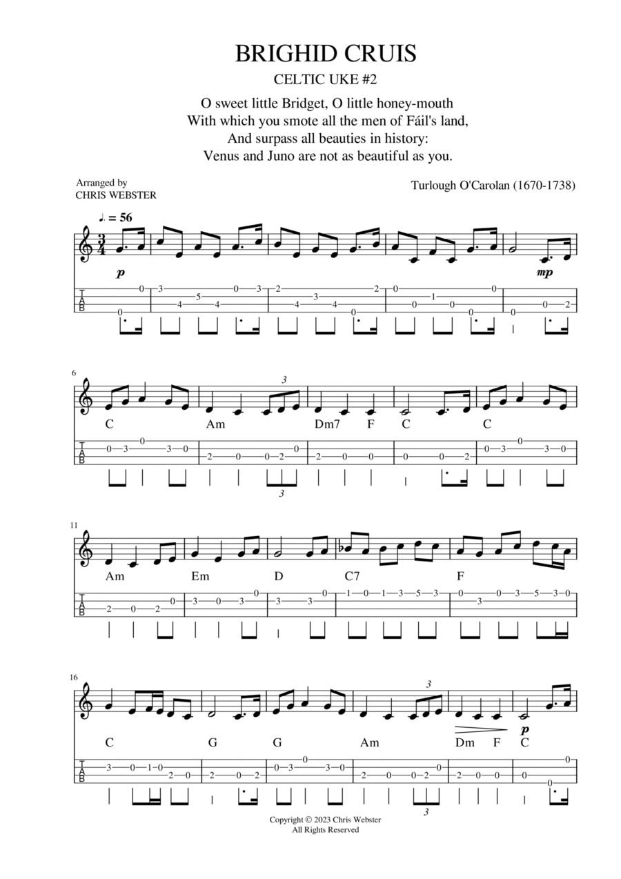 Celtic Uke #2: Brighid Cruis Ukulele scores gallery preview page 1
