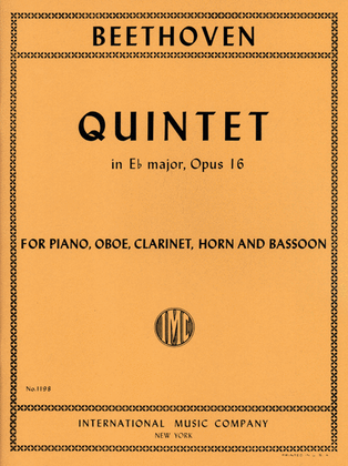 Quintet In E Flat Major, Opus 16 For Oboe, Clarinet, Horn In E Flat, Bassoon & Piano