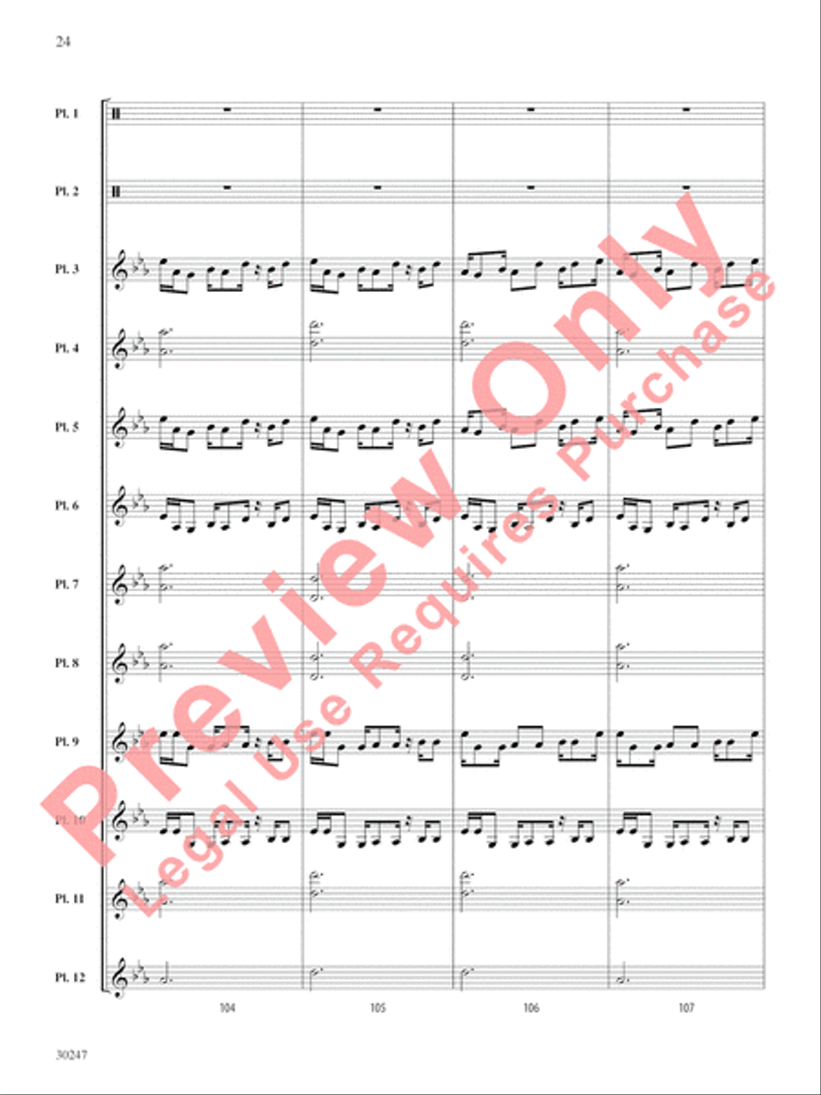 Clapping Music Variations Percussion Ensemble scores gallery preview page 25