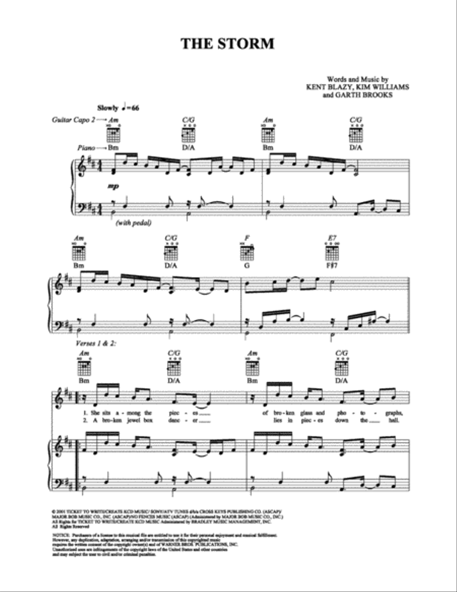 The Storm Piano, Vocal, Guitar scores gallery preview page 1