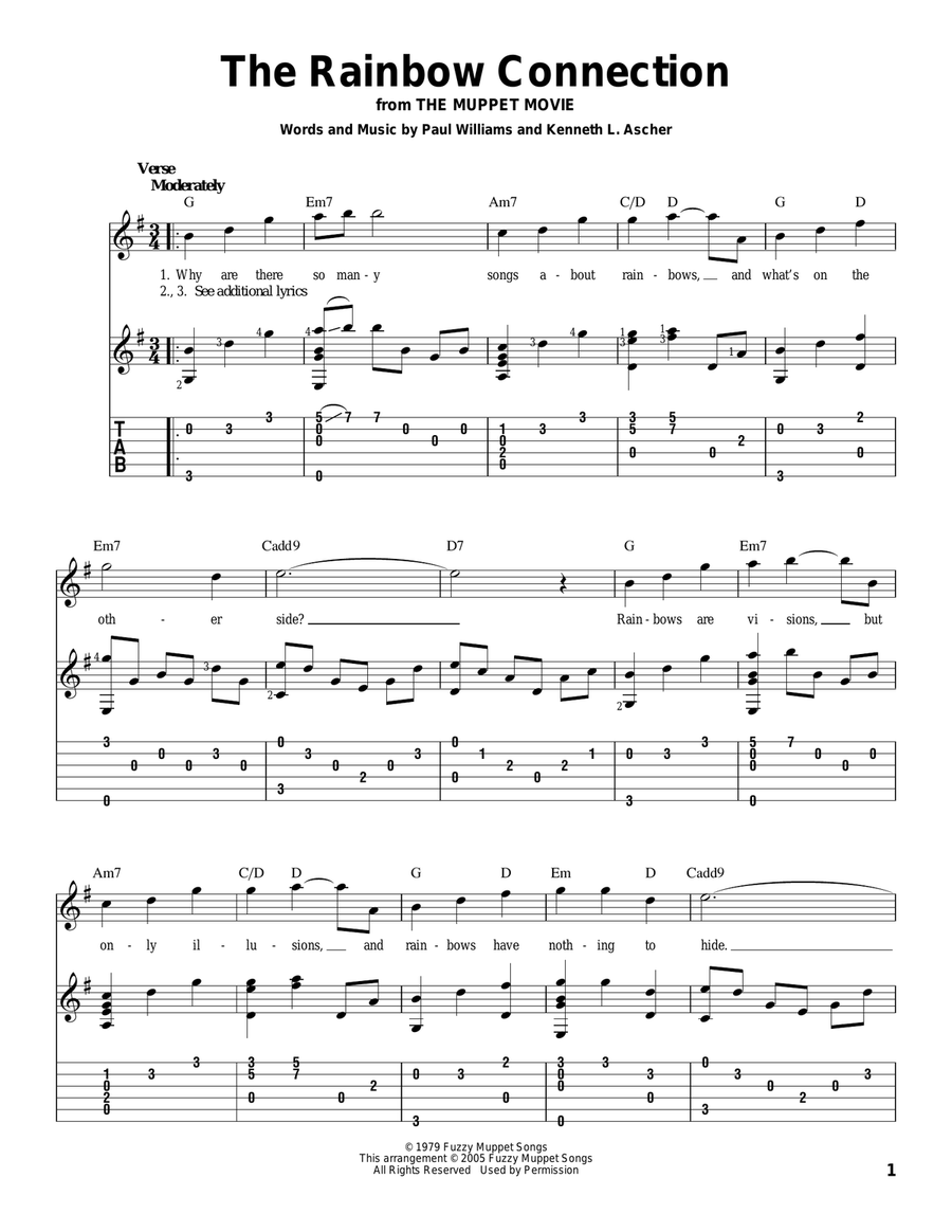The Rainbow Connection Acoustic Guitar scores gallery preview page 1