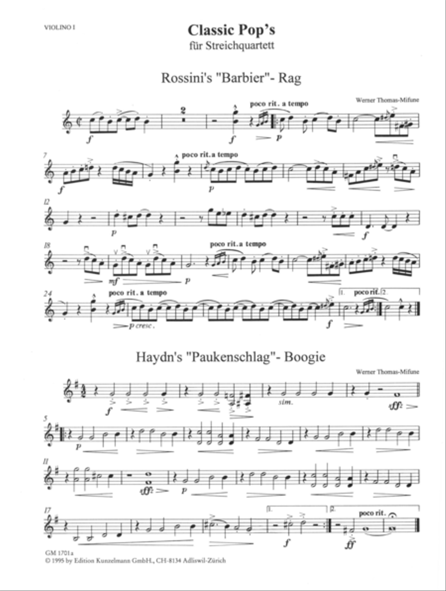 Classic pops for string quartet String Quartet scores gallery preview page 2