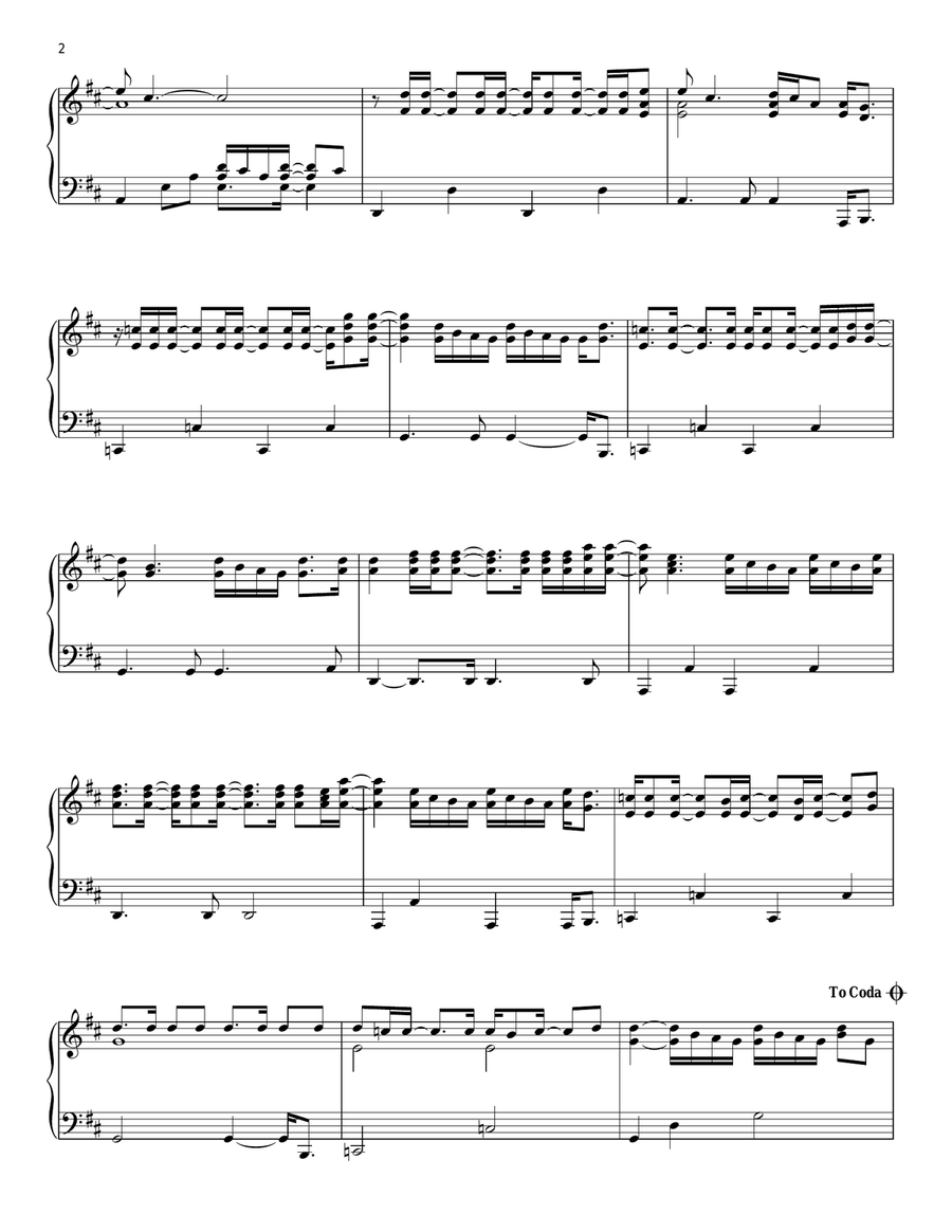 Comfortably Numb Piano Solo scores gallery preview page 2
