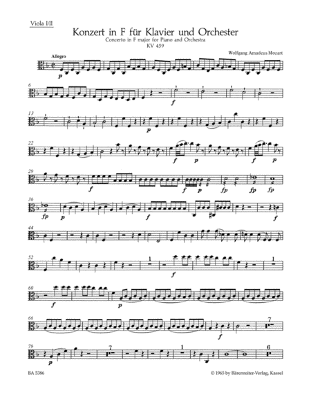 Concerto for Piano and Orchestra, No. 19 F major, KV 459