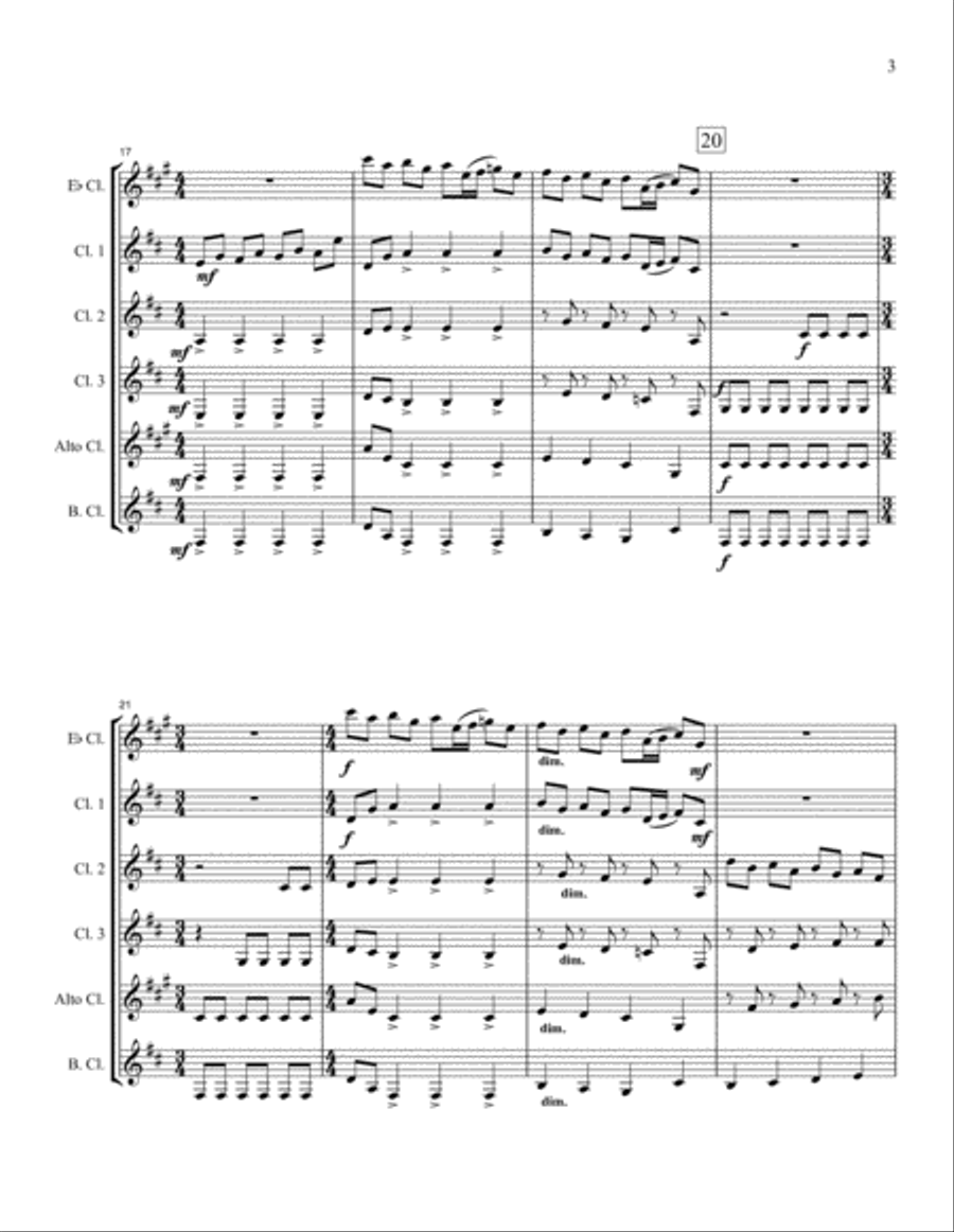 Olympic Prelude for Clarinet Choir Clarinet Choir scores gallery preview page 3