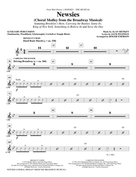 Newsies (Choral Medley) - Aux Percussion