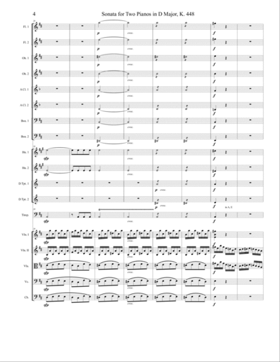 Sonata for Two Pianos in D Major, K. 448, Movement 3 Full Orchestra scores gallery preview page 4