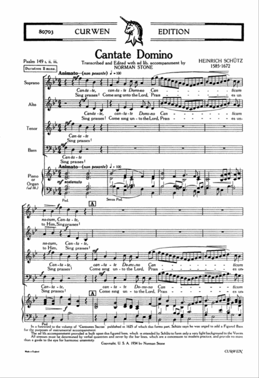 Cantate Domino Cantate Domino 4-Part scores gallery preview page 1