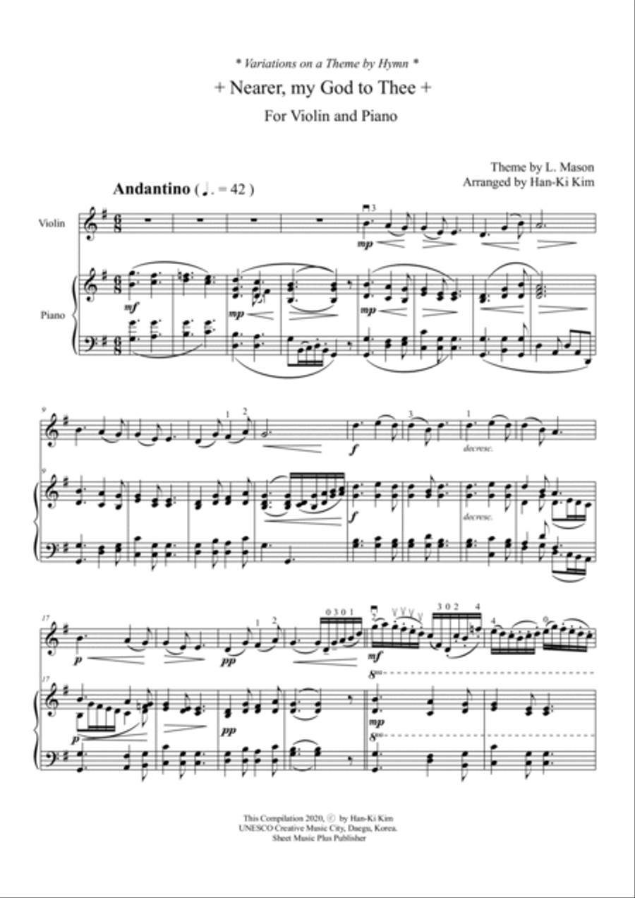 Nearer my God to Thee (For Violin and Piano) Violin scores gallery preview page 2