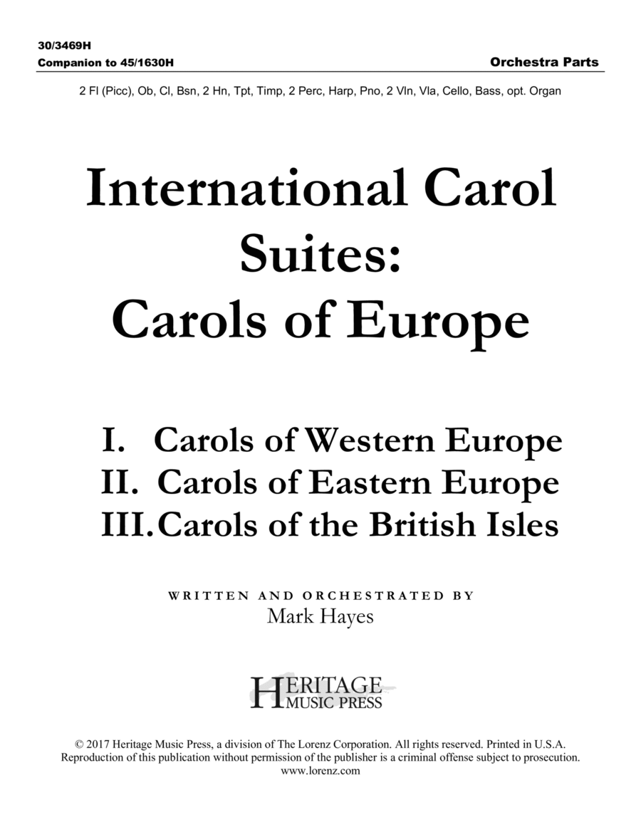 International Carol Suites: Carols of Europe - Set of Parts Full Orchestra scores gallery preview page 1