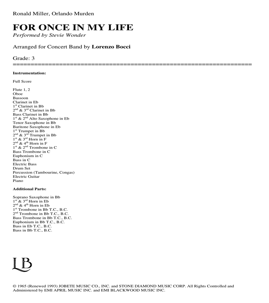 For Once In My Life image number null