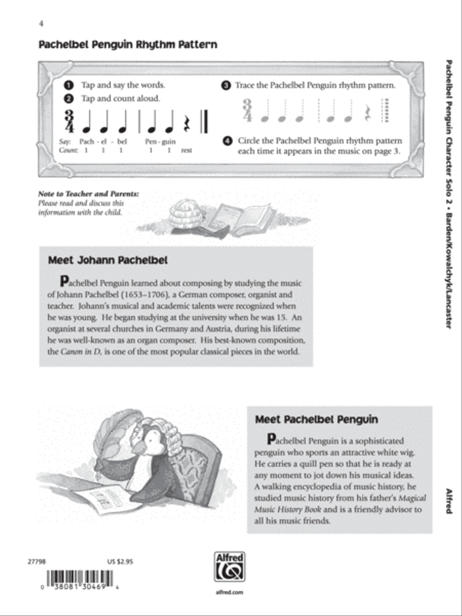 Music for Little Mozarts: Character Solo -- Pachelbel Penguin, Level 2 Piano Method scores gallery preview page 2