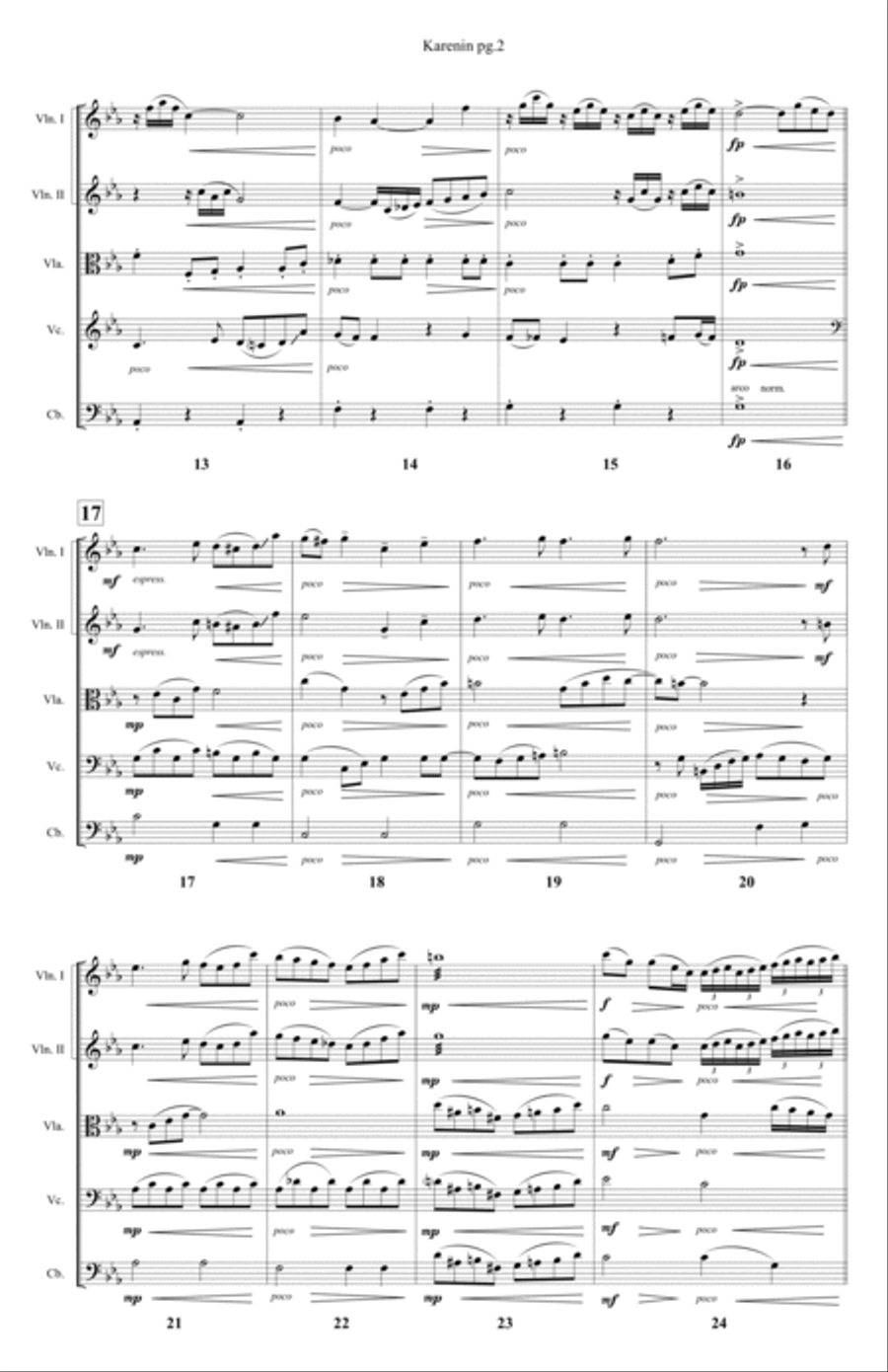 Karenin - Tone Poem for String Orchestra String Quartet scores gallery preview page 2