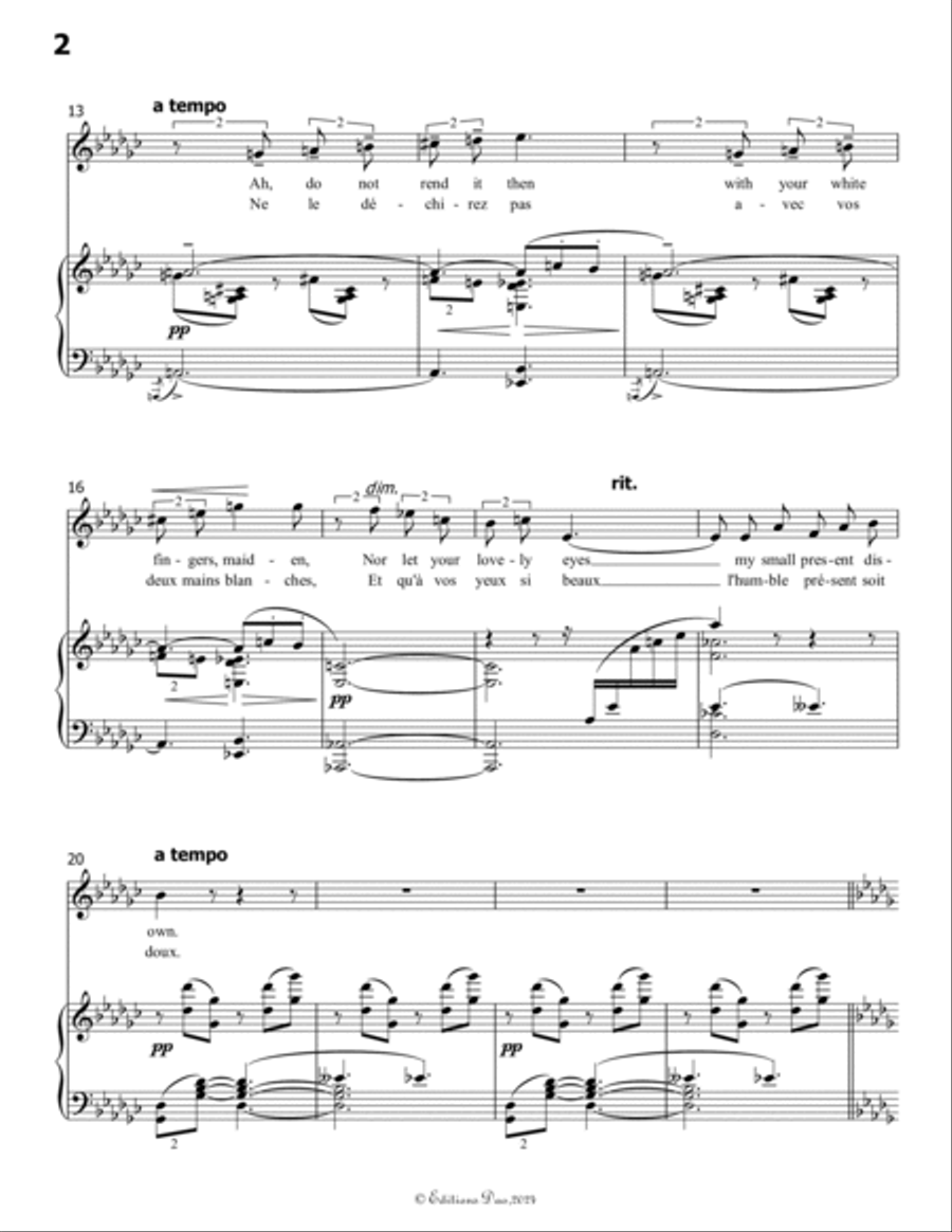 Aquarelles I(Green), by Debussy, CD 63 No.5, in G flat Major Voice scores gallery preview page 4