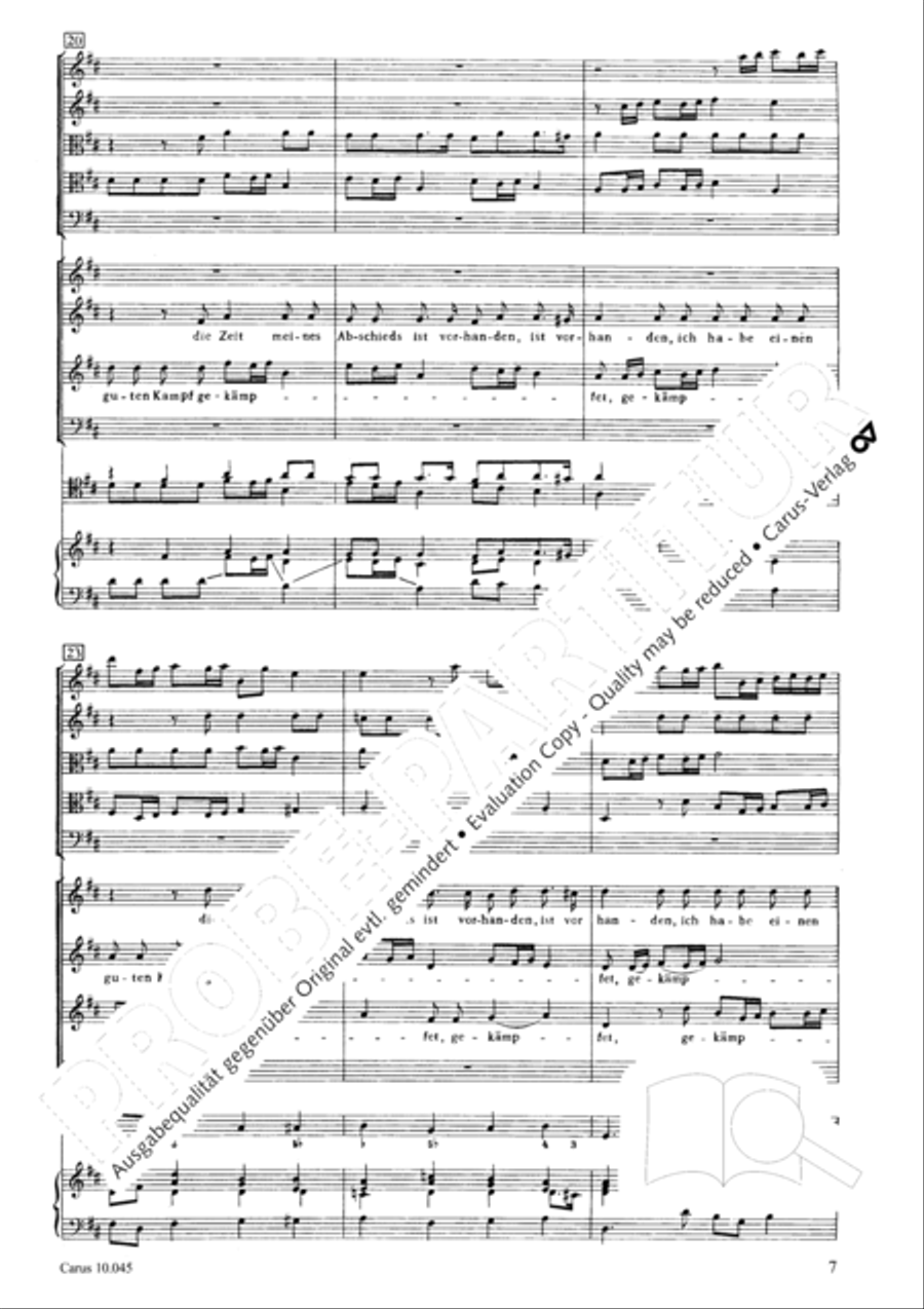 Die Zeit meines Abschieds ist vorhanden 4-Part scores gallery preview page 8
