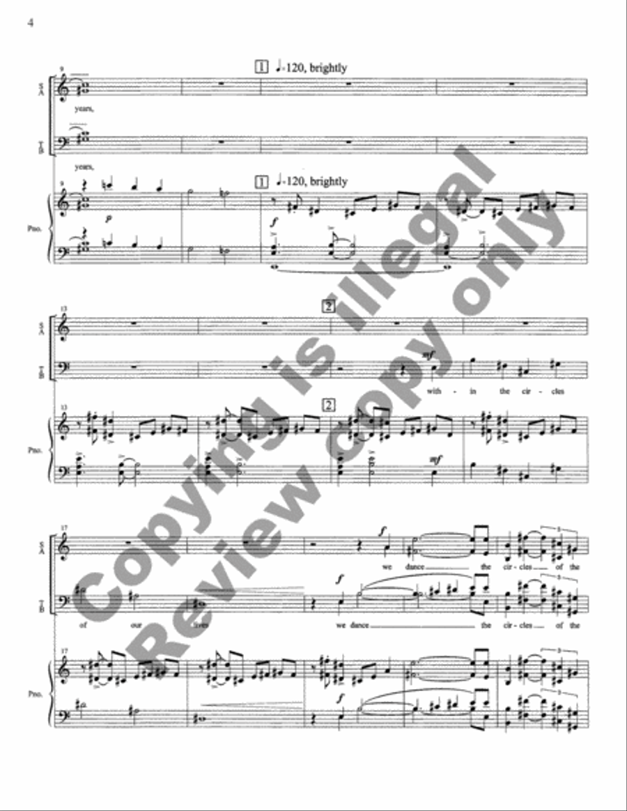 Within the Circles of Our Lives (Piano/Vocal Score) 4-Part scores gallery preview page 4