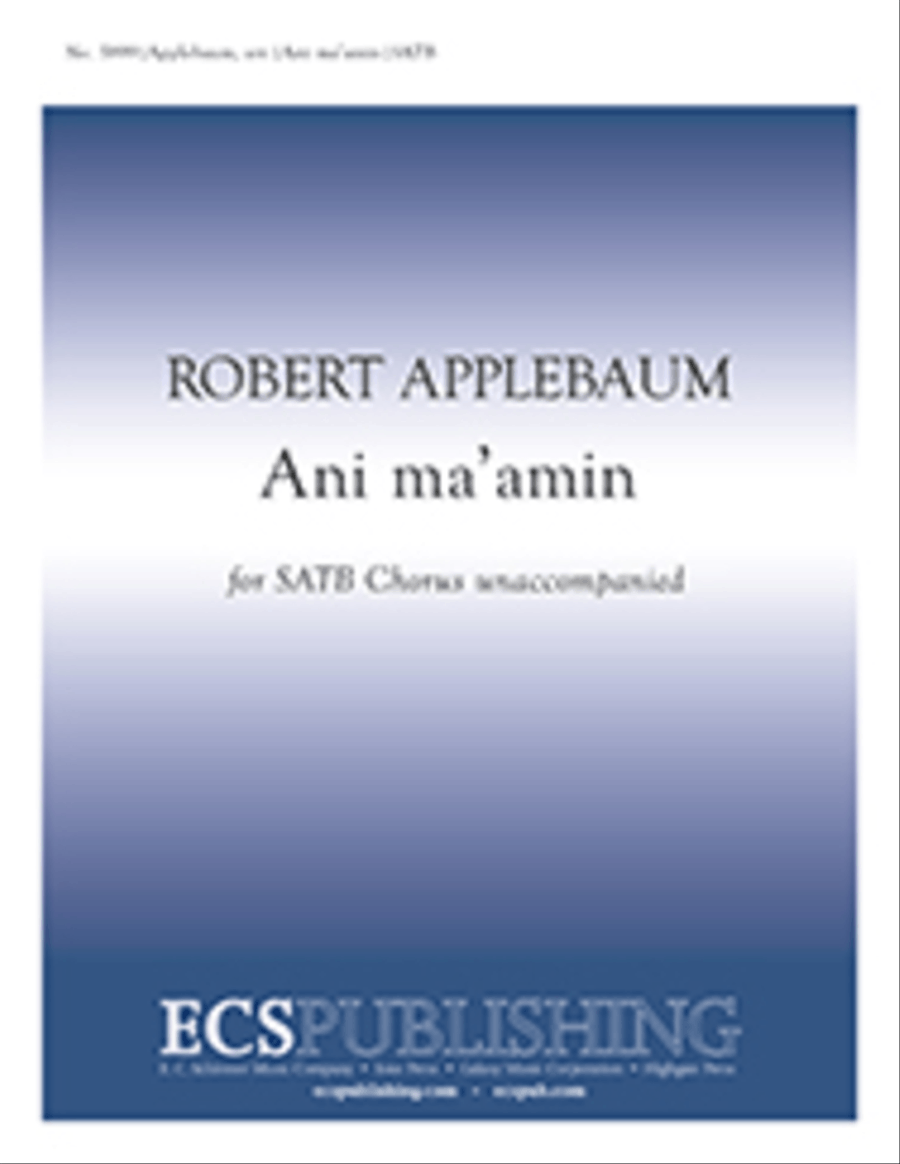 Ani ma'amin Ani ma'amin 4-Part scores gallery preview page 1