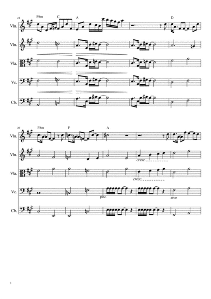 Shame In You Shame In You String Quartet scores gallery preview page 4