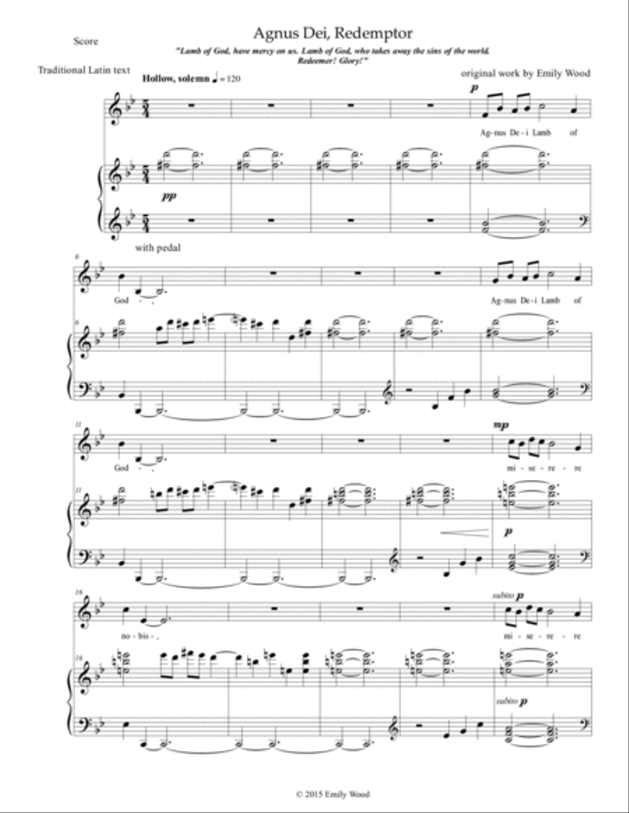 Agnus Dei, Redemptor Voice scores gallery preview page 2