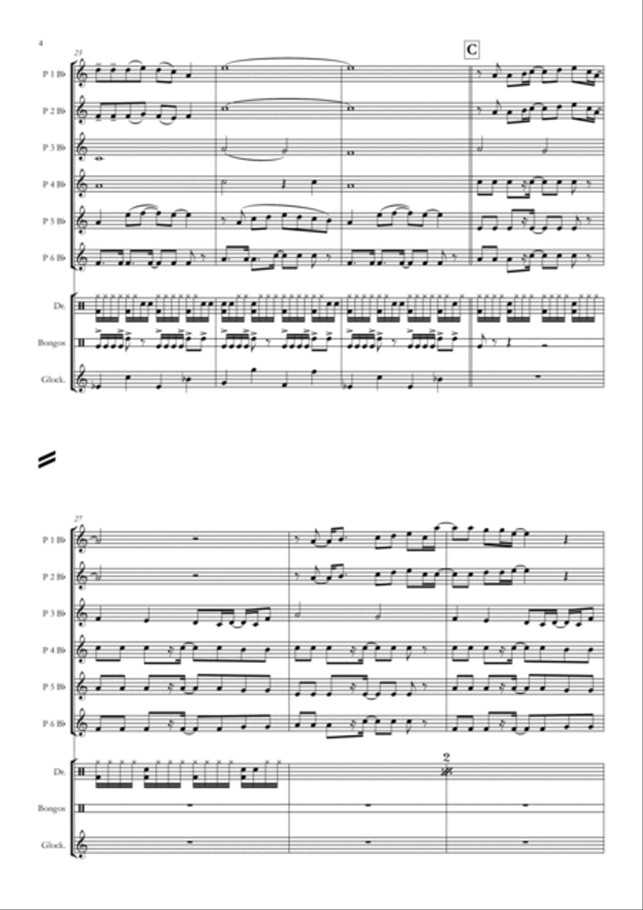 Sunday Bloody Sunday Concert Band scores gallery preview page 4