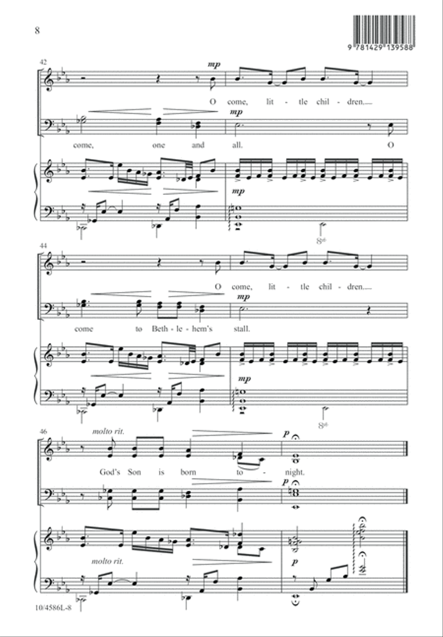 O Come, Little Children 4-Part scores gallery preview page 9