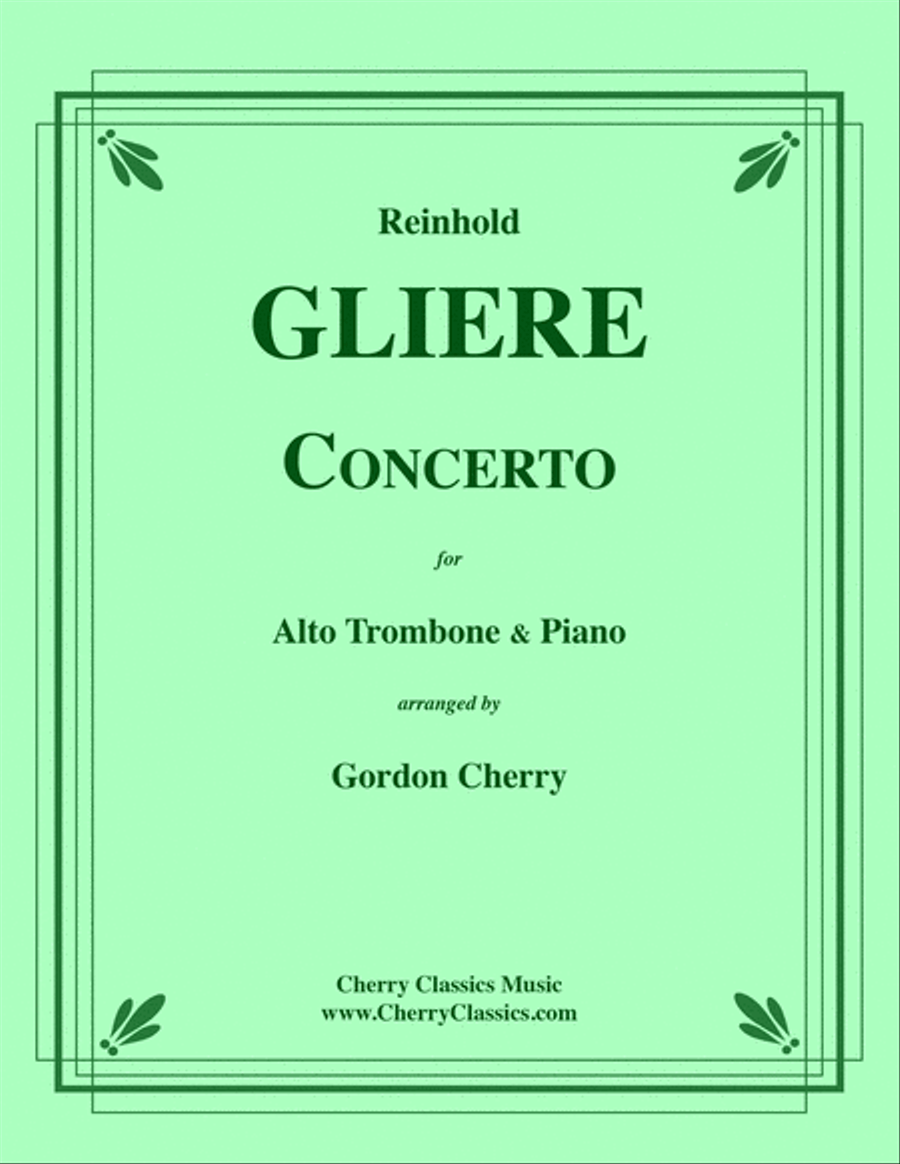 Concerto for Alto Trombone with Piano accompaniment reduction Trombone scores gallery preview page 1
