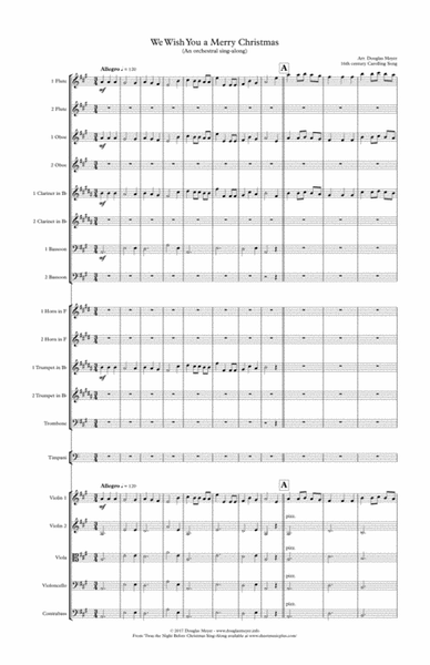 We Wish You a Merry Christmas -- Sing-along for Full Orchestra -- score, parts and words image number null