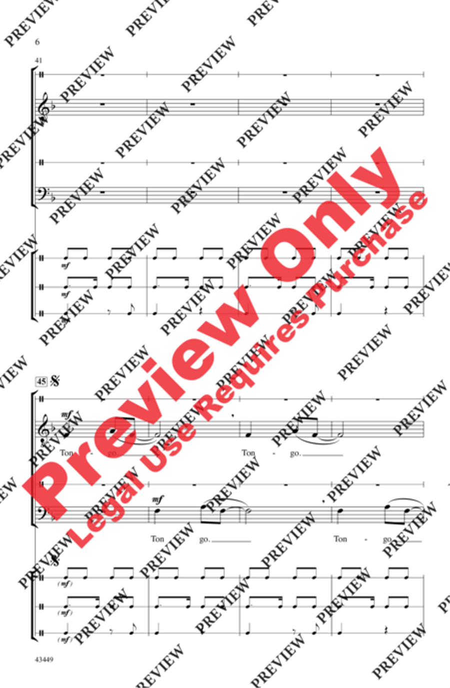 Tongo Tongo Men's Choir scores gallery preview page 17