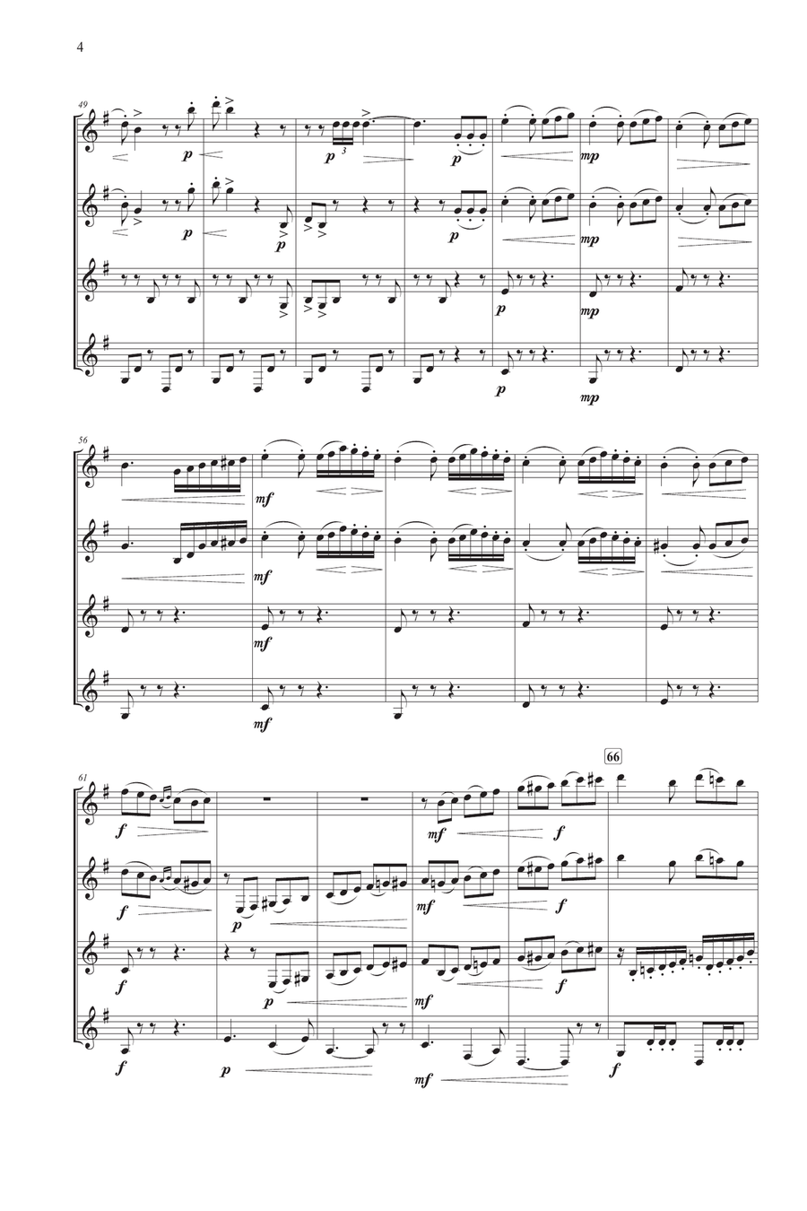 Capriccio Italien for Clarinet Quartet Clarinet Quartet scores gallery preview page 4