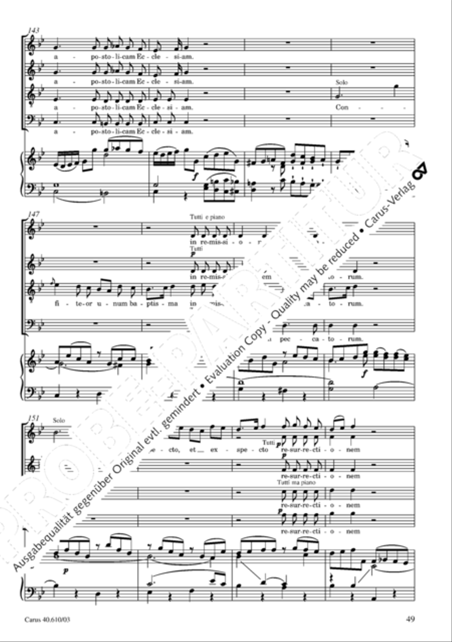 Theresienmesse in B 4-Part scores gallery preview page 50