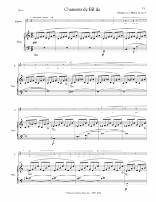 Chansons de Bilitis (2024) piano vocal score